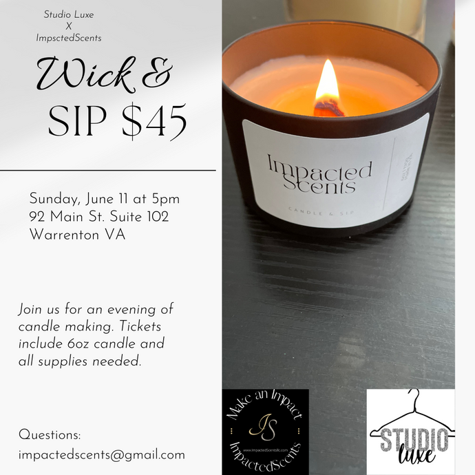 Wick & Sip at Studio Luxe Boutique